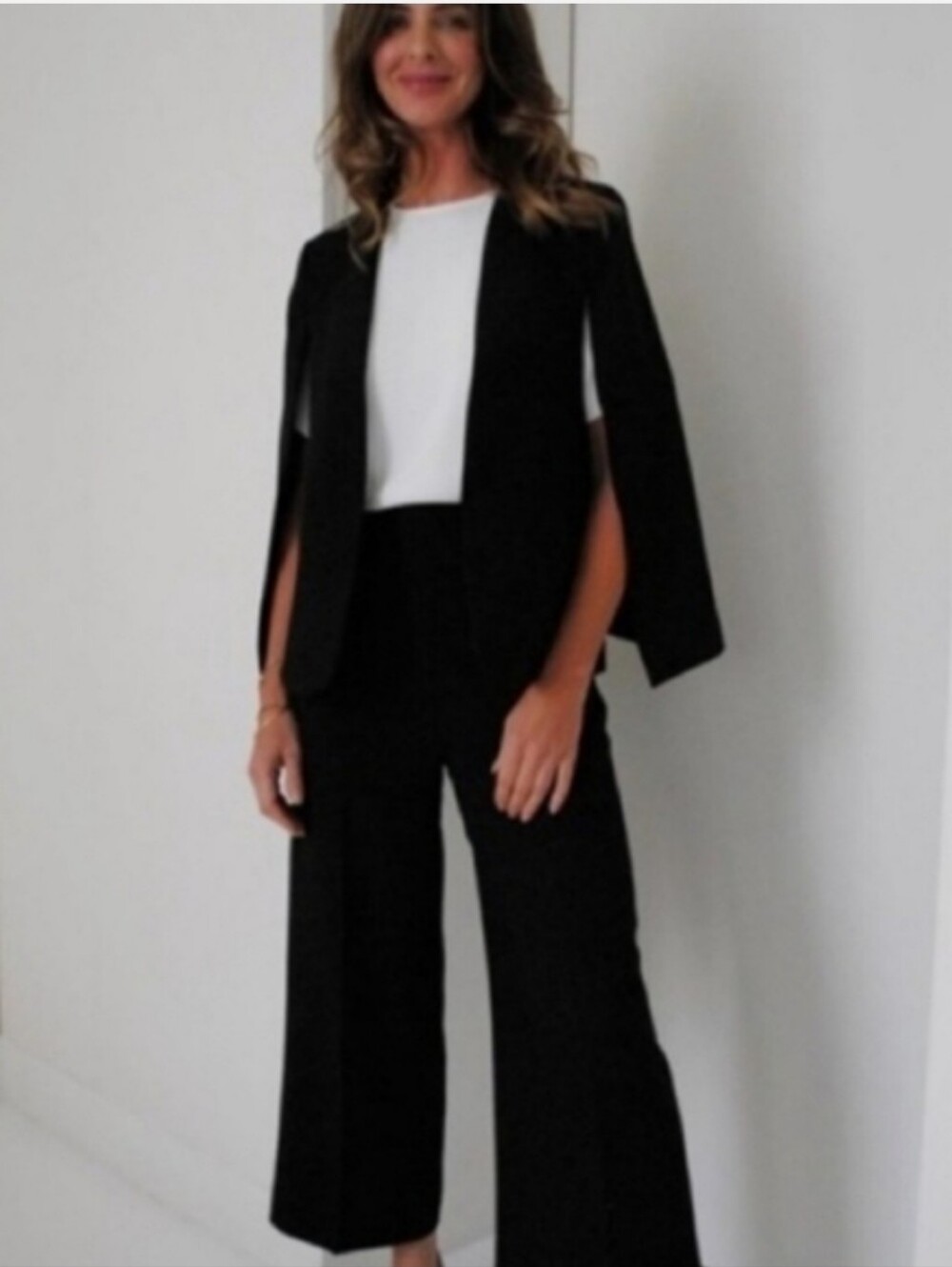 Zara Cape Blazer Jacket Black Size S - Picture 11 of 15